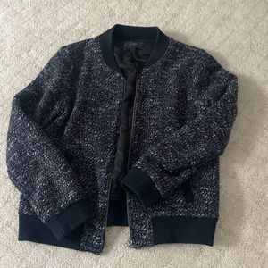 J crew black and white bomber jacket